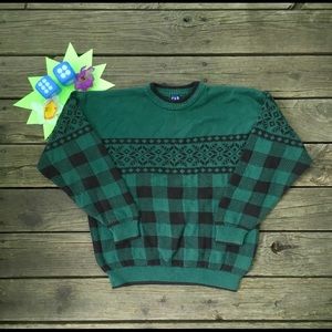 Vintage 90s Gap Checkered Winter Holiday sweater